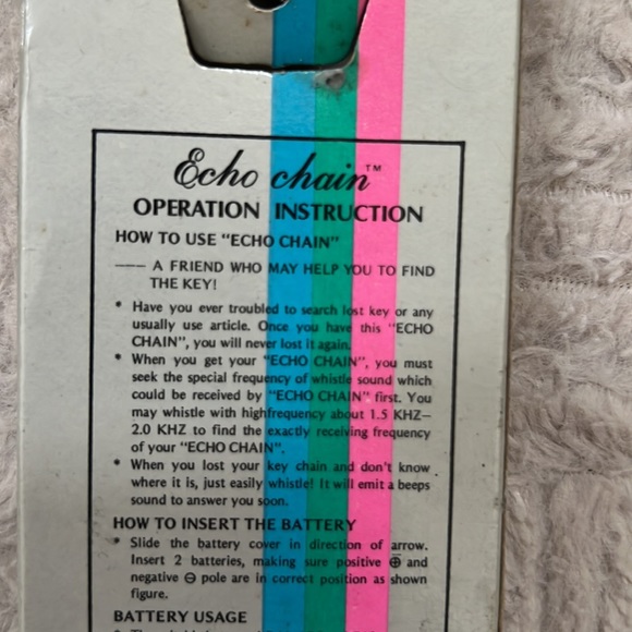 Rare Vintage Echo Chain Whistle Key Finder Key Tracer in original packaging - Picture 7 of 16